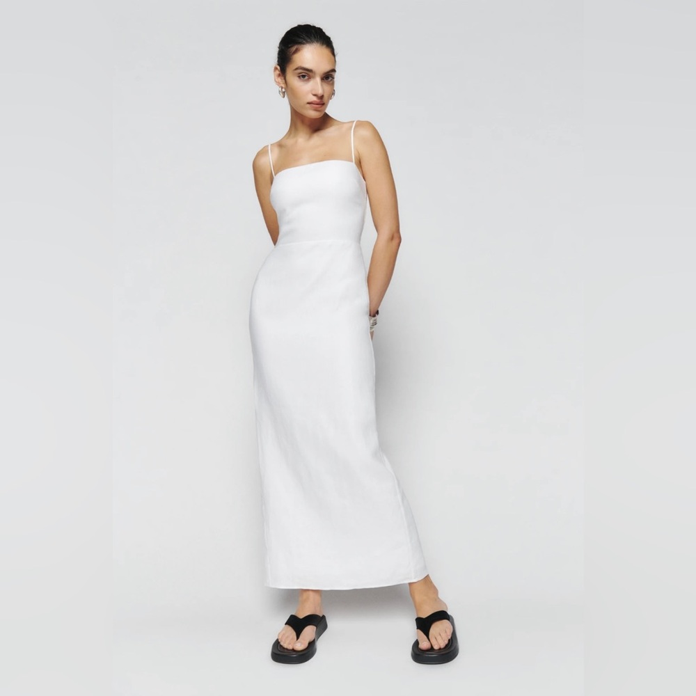 NWT Reformation Frankie Linen Dress White 6